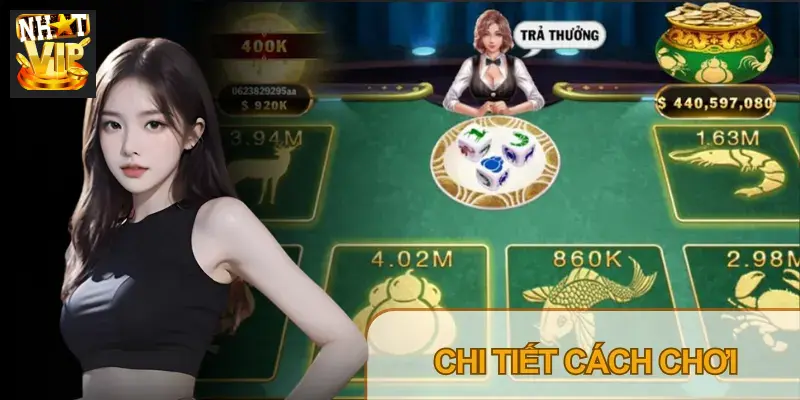 Giao diện đặt cược Bầu Cua Tôm Cá Nhatvip với 6 linh vật quen thuộc