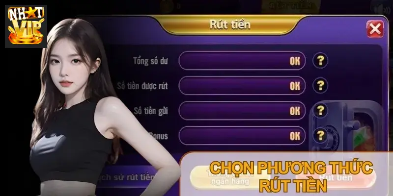 Biểu mẫu rút tiền qua Ngân hàng tại Nhatvip