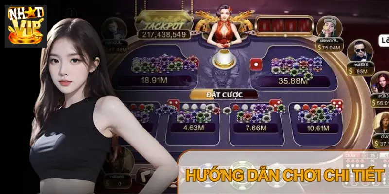 Giao diện bàn cược Xóc Đĩa Tứ Linh Nhatvip với các cửa Chẵn Lẻ và Cược Vị